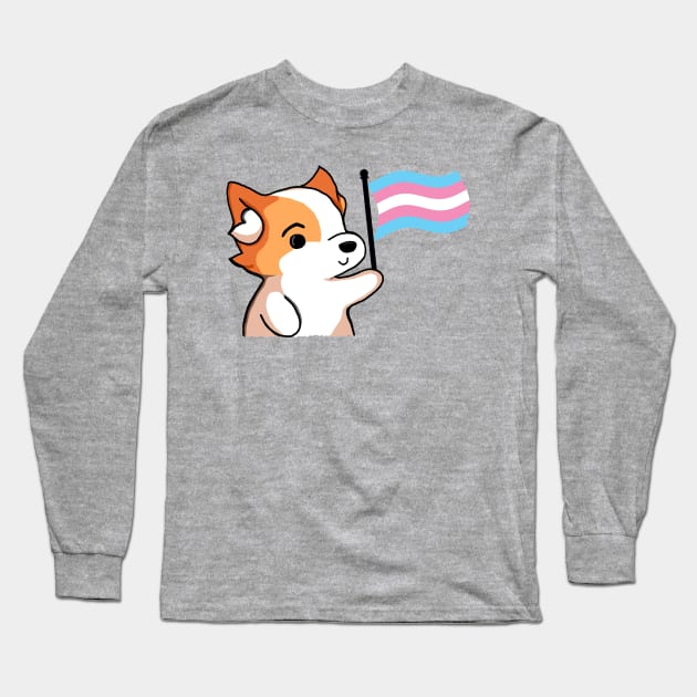 Transgender Pride - Corgi Version Long Sleeve T-Shirt by Forsakendusk